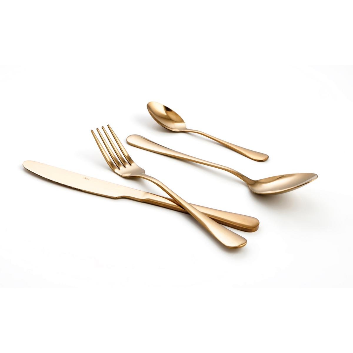 JUEGO 24 CUBIERTOS DORADO