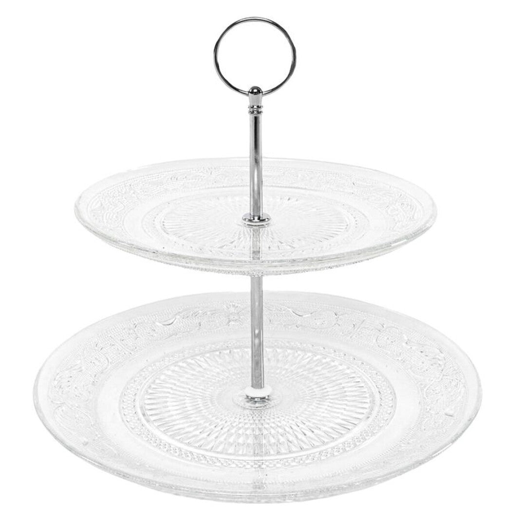 SOPORTE PARA PASTELES CRISTAL 2 NIVELES