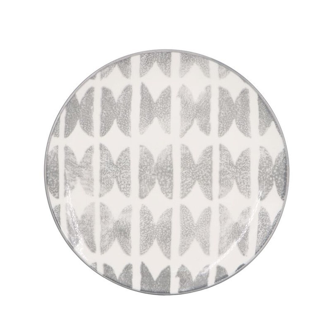 PLATO POSTRE 19CM ESTAMPADO GRIS