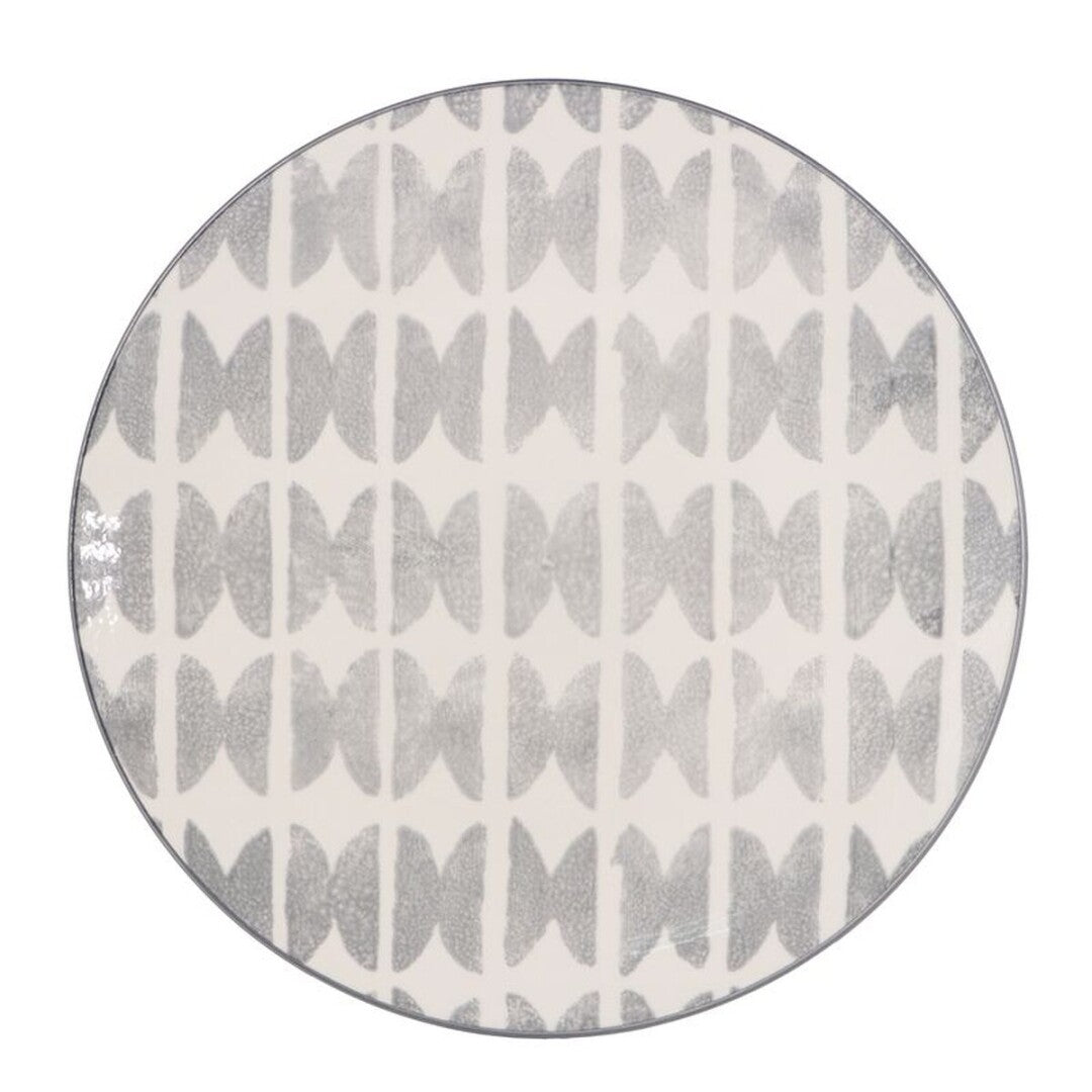 PLATO LLANO 27CM ESTAMPADO GRIS