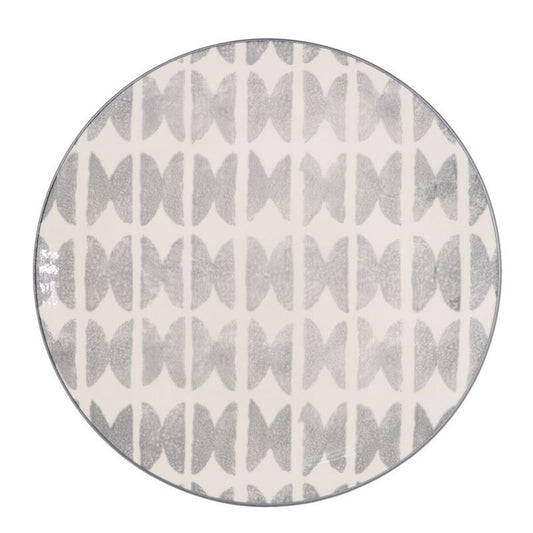 PLATO LLANO 27CM ESTAMPADO GRIS