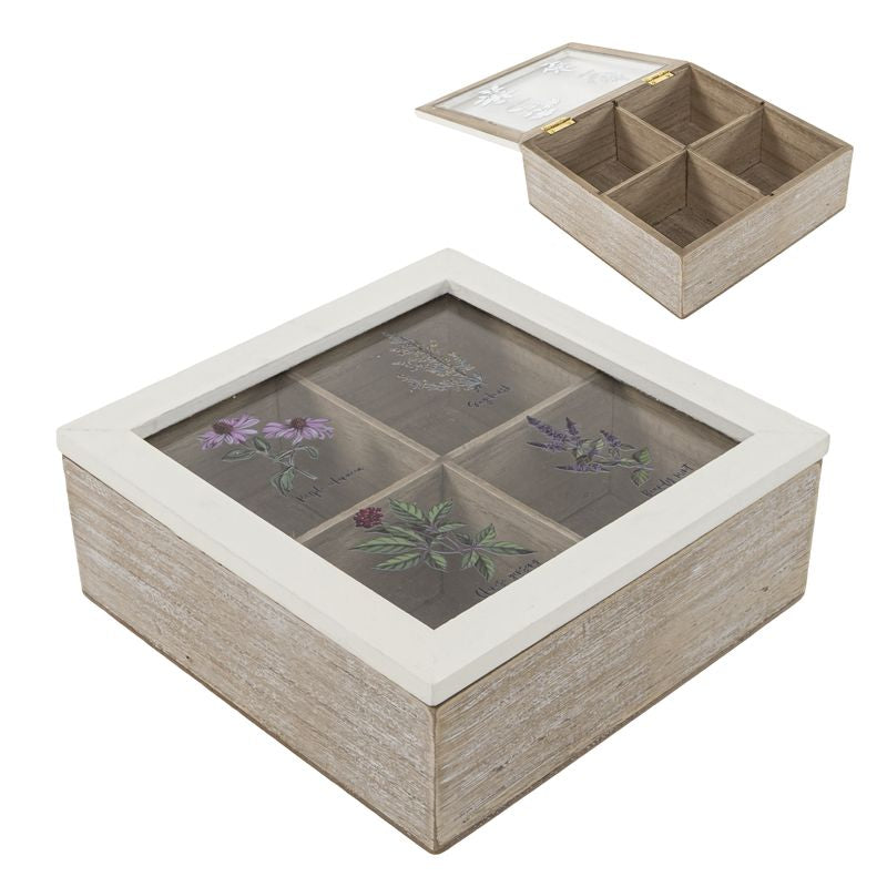 CAJA INFUSIONES 4 DPTOS. FLORES