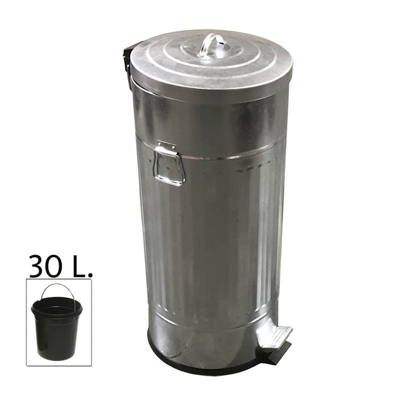 PAPELERA ANTIG. GALVANIZADA 30L.
