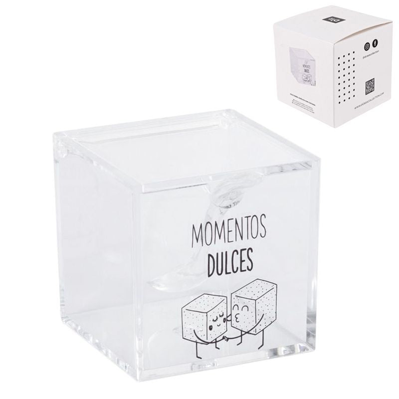 AZUCARERO ACRILICO CON CUCHARA MOMENTOS DULCES