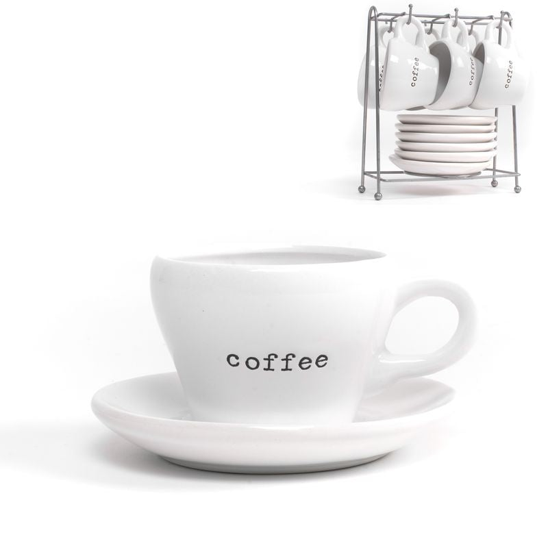 JUEGO DE CAFE 6X100ML BLANCO