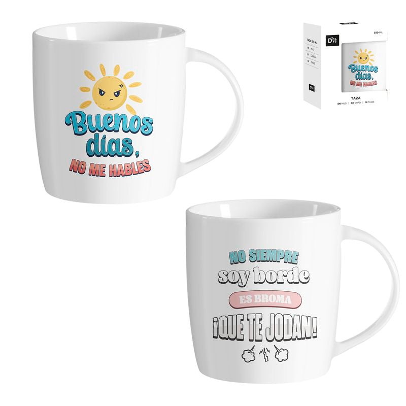 JUEGO DE 2 MUG 350ML FRASE IRONICA