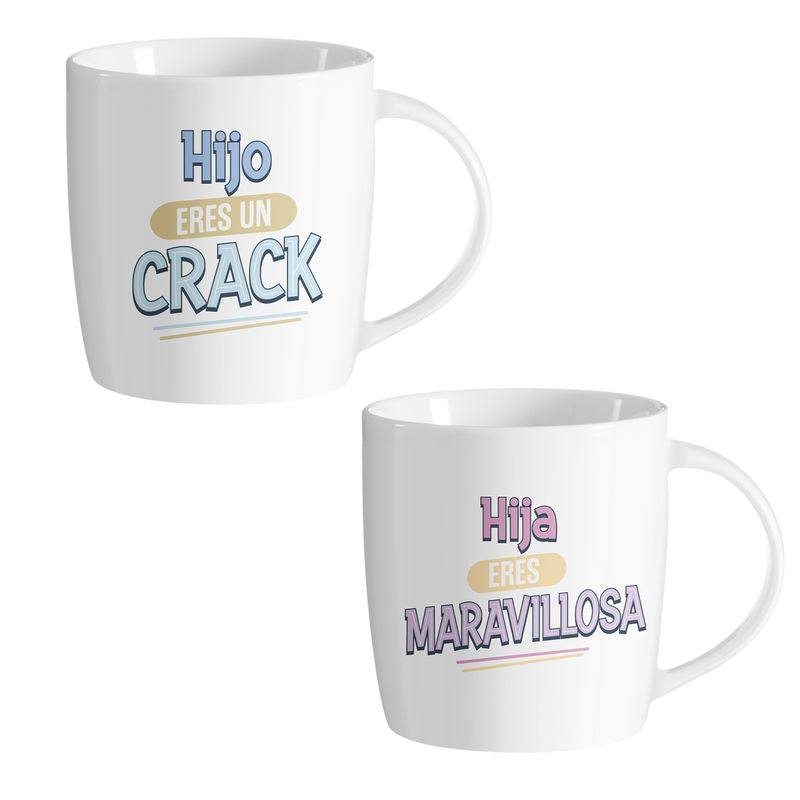 JUEGO DE 2 MUG 350ML HIJ@S