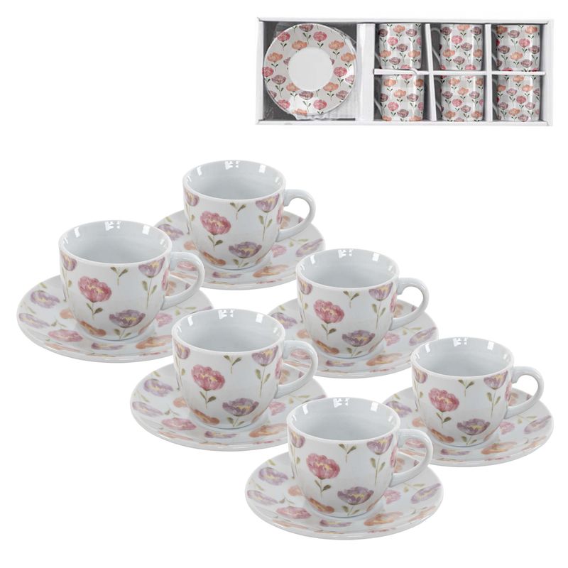 JUEGO CAFE 6X80ML FLORES