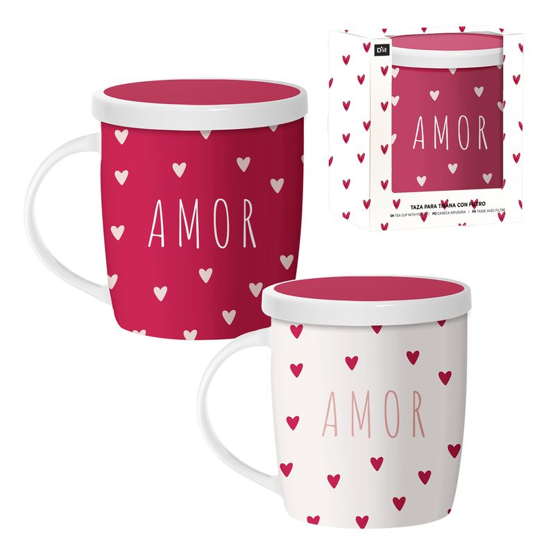 JUEGO DE 2 TISANA 350ML CON FILTRO AMOR