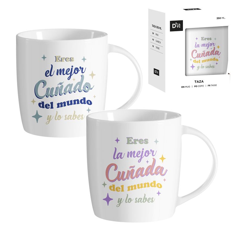 JUEGO DE 2 MUG 350ML CUÑAD@S