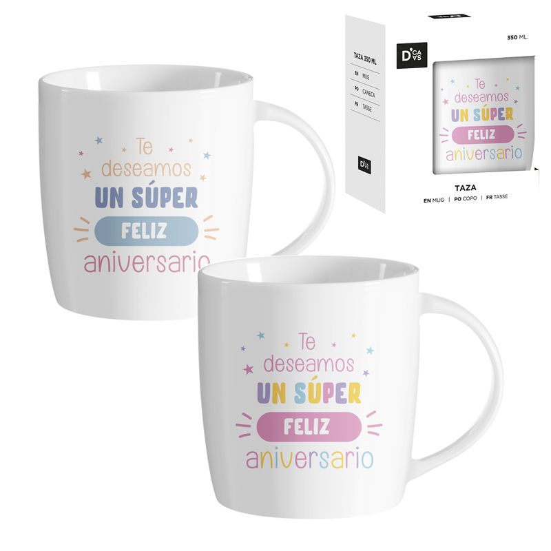 JUEGO DE 2 MUG 350ML ANIVERSARIO