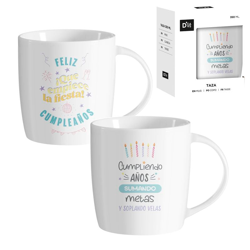 JUEGO DE 2 MUG 350ML CUMPLEAÑOS