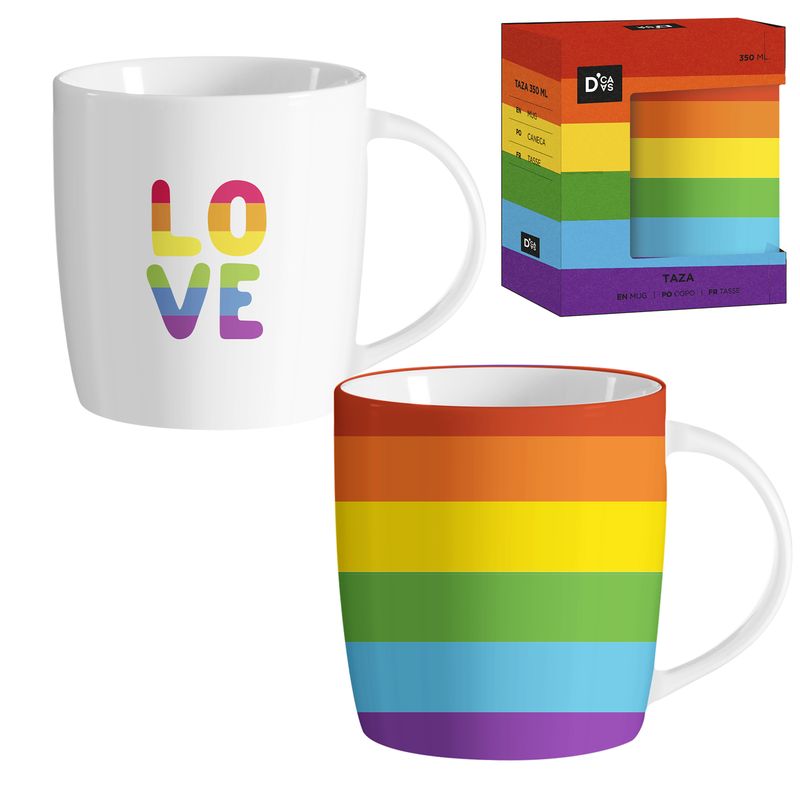 JUEGO DE 2 MUG 350ML ARCOIRIS