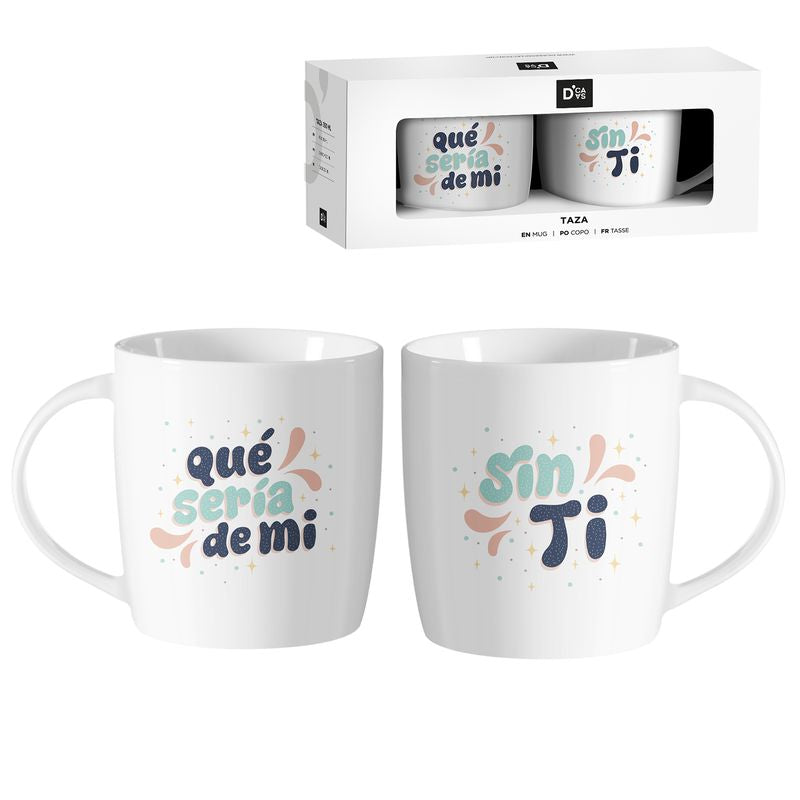 JUEGO DE 2 MUGS 350ML QUE SERIA DE MI