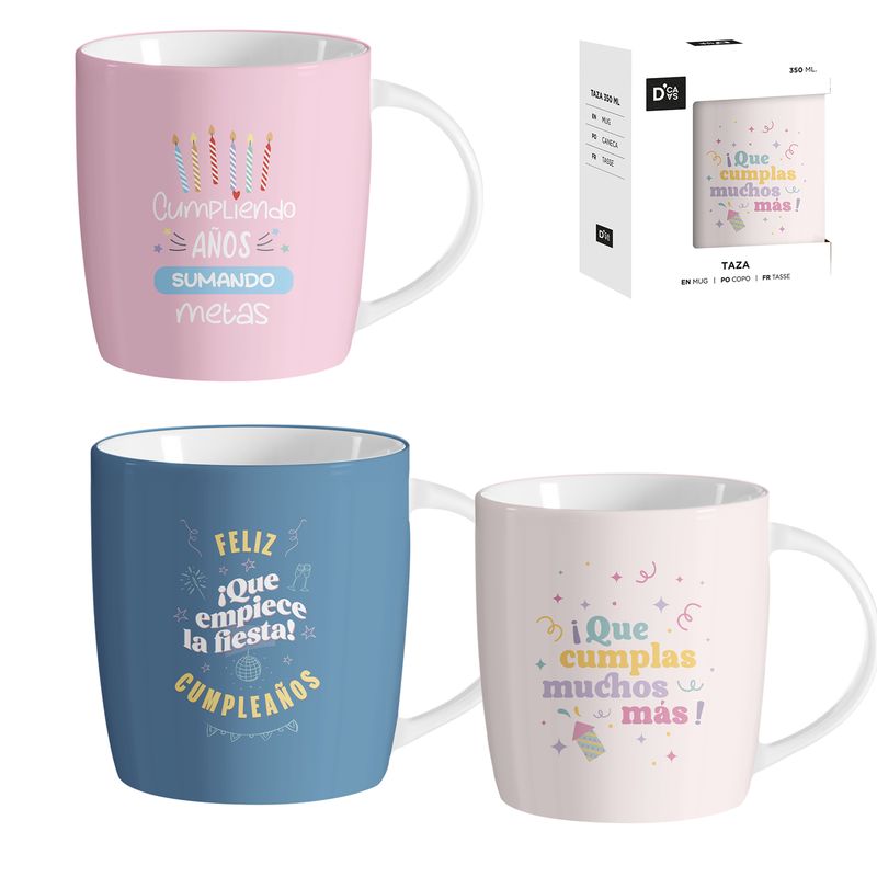 JUEGO DE 3 MUG 350ML CUMPLEAÑOS