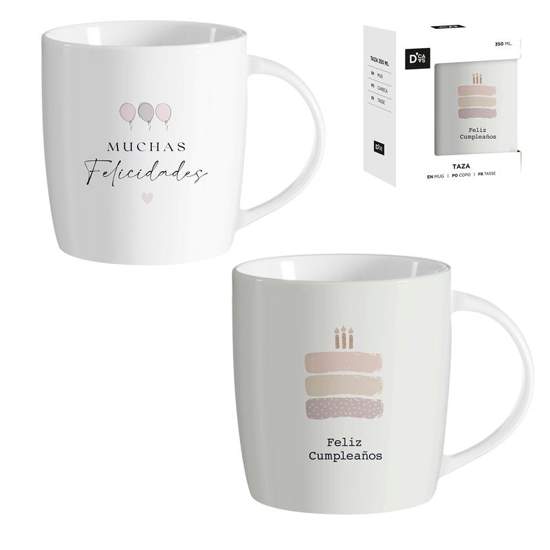 JUEGO DE 2 MUG 350ML CUMPLEAÑOS