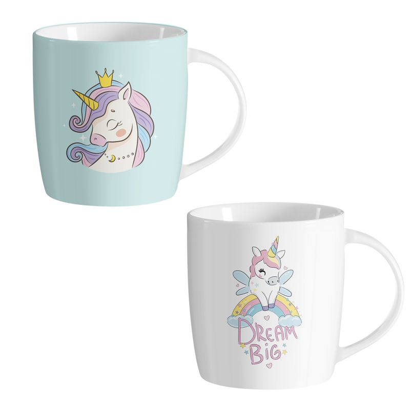 JUEGO DE 2 MUG 350ML UNICORNIOS