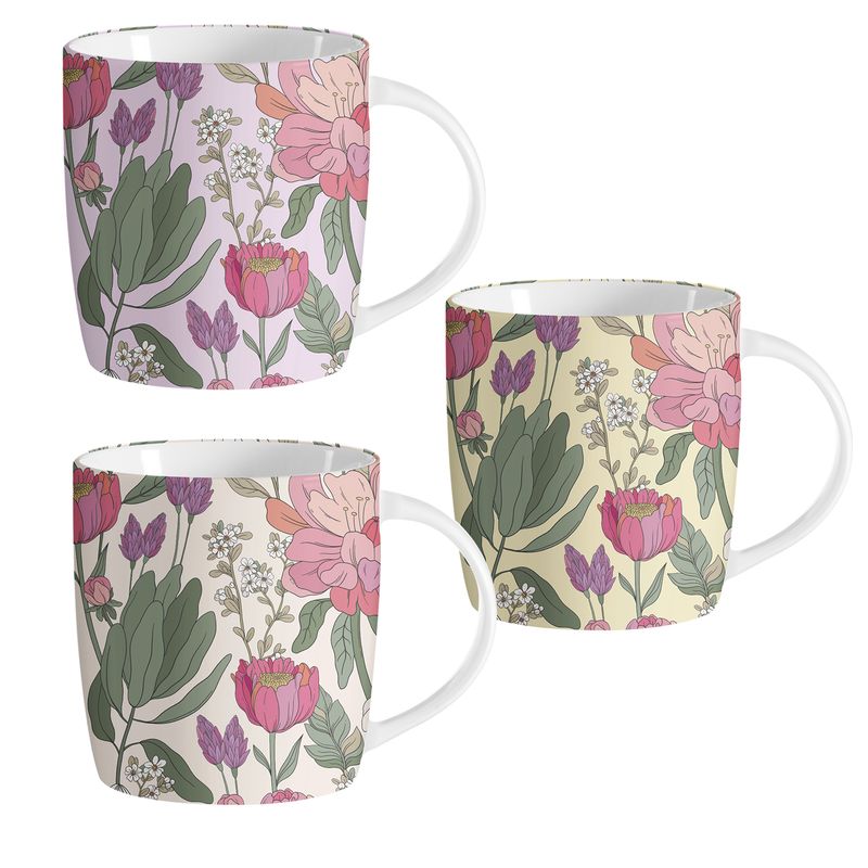 JUEGO DE 3 MUG 350M FLORES