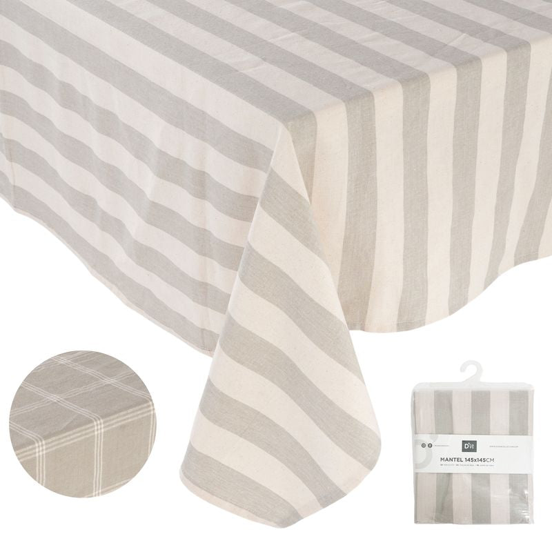 JUEGO DE 2 MANTEL 145X240 ALGODON BEIGE