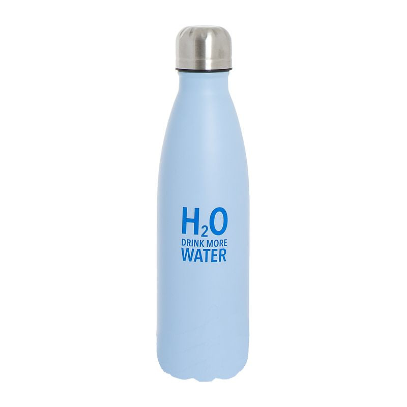 BOTELLA ACERO INOX. 500ML H2O AZUL
