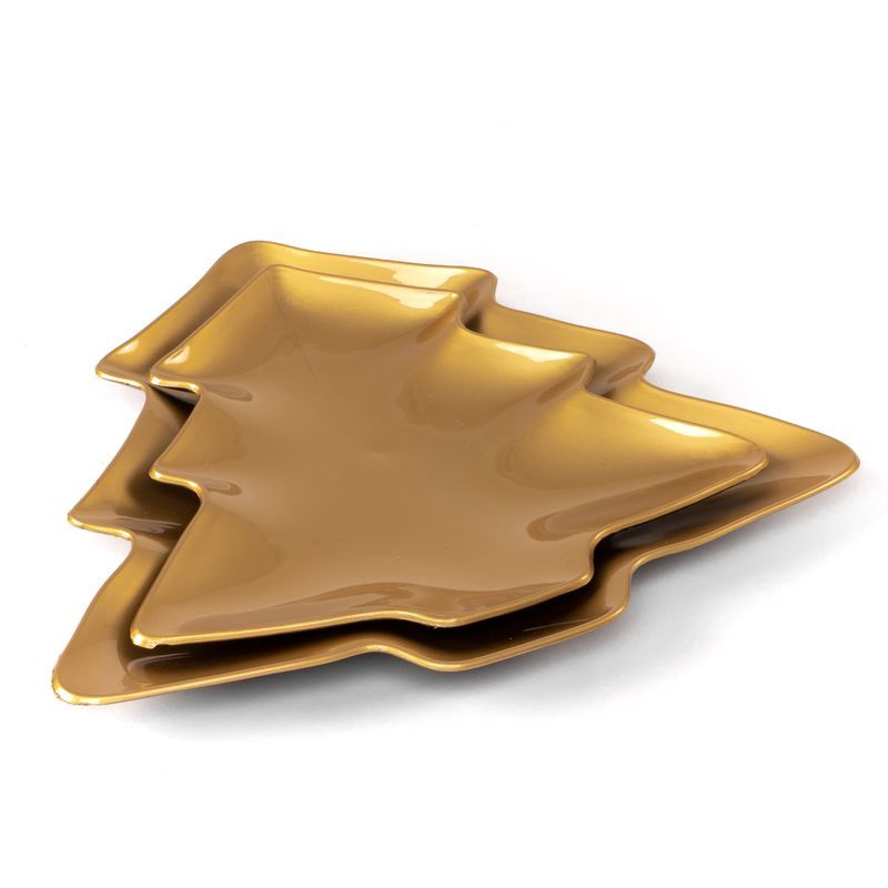 CONJUNTO 2 PLATOS ÁRBOL DORADO
