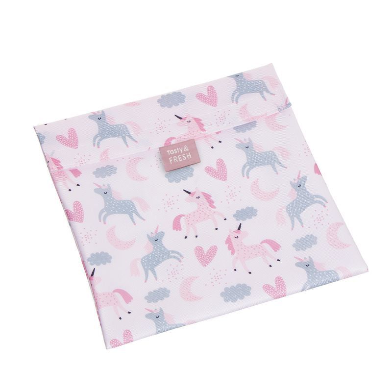 BOLSA PORTA ALIMENTOS REUTILIZABLE UNICORNIOS