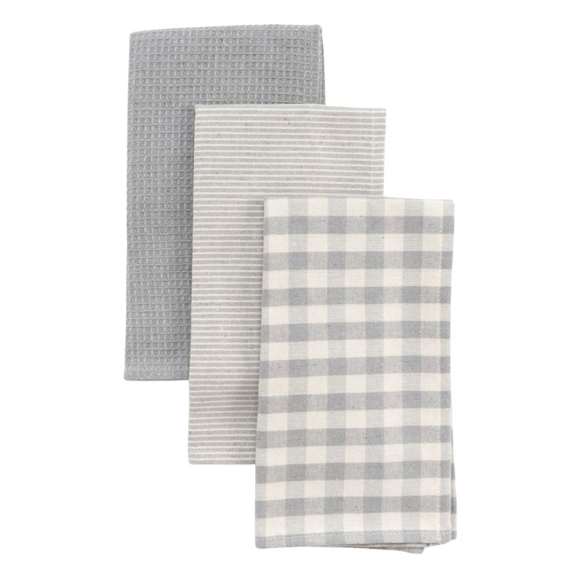 JUEGO DE 3 PAÑOS GRIS