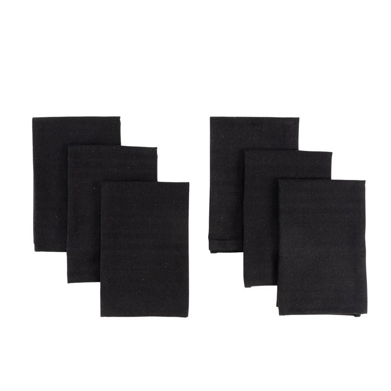 JUEGO DE 6 SERVILLETAS NEGRO