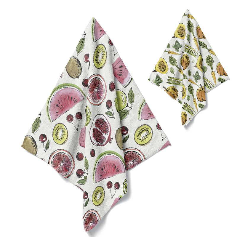 JUEGO DE 2 PAÑO COCINA 35X50 MICROFIBRA VEGETALES