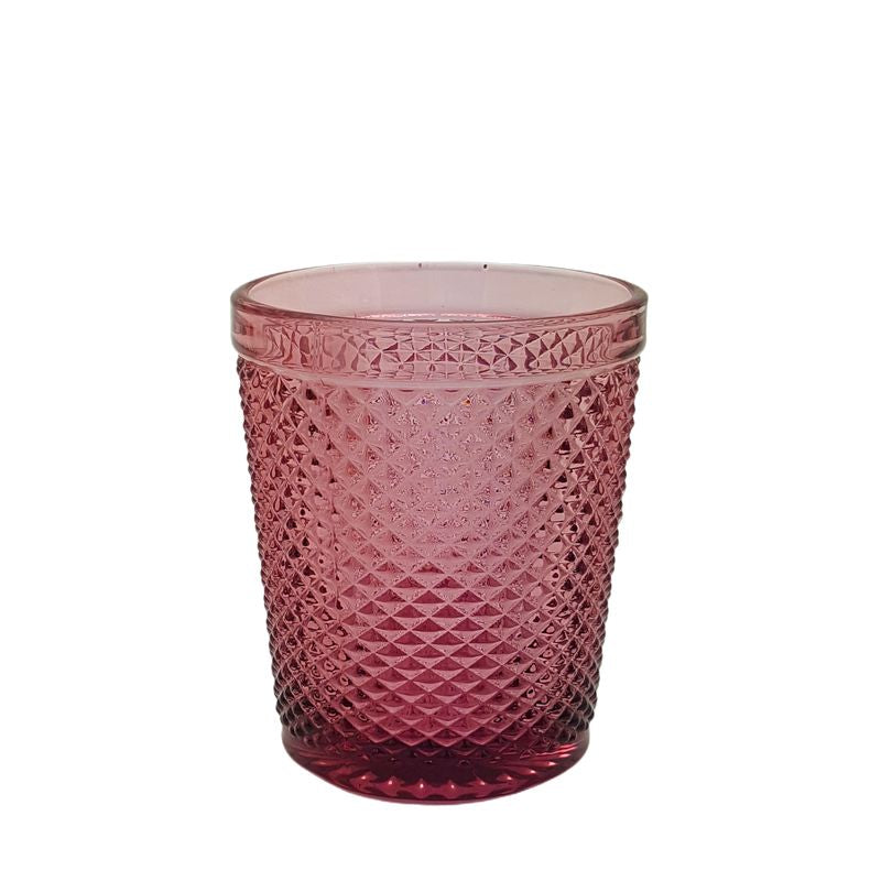 VASO 250ML CRISTAL GRABADO ROSA