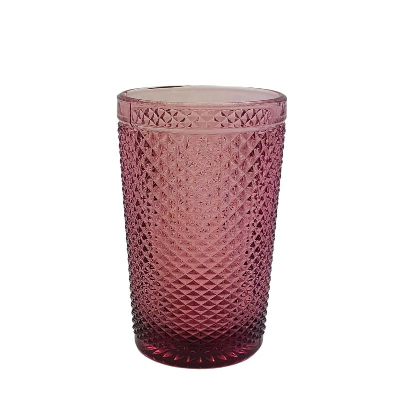 VASO 350ML CRISTAL GRABADO ROSA