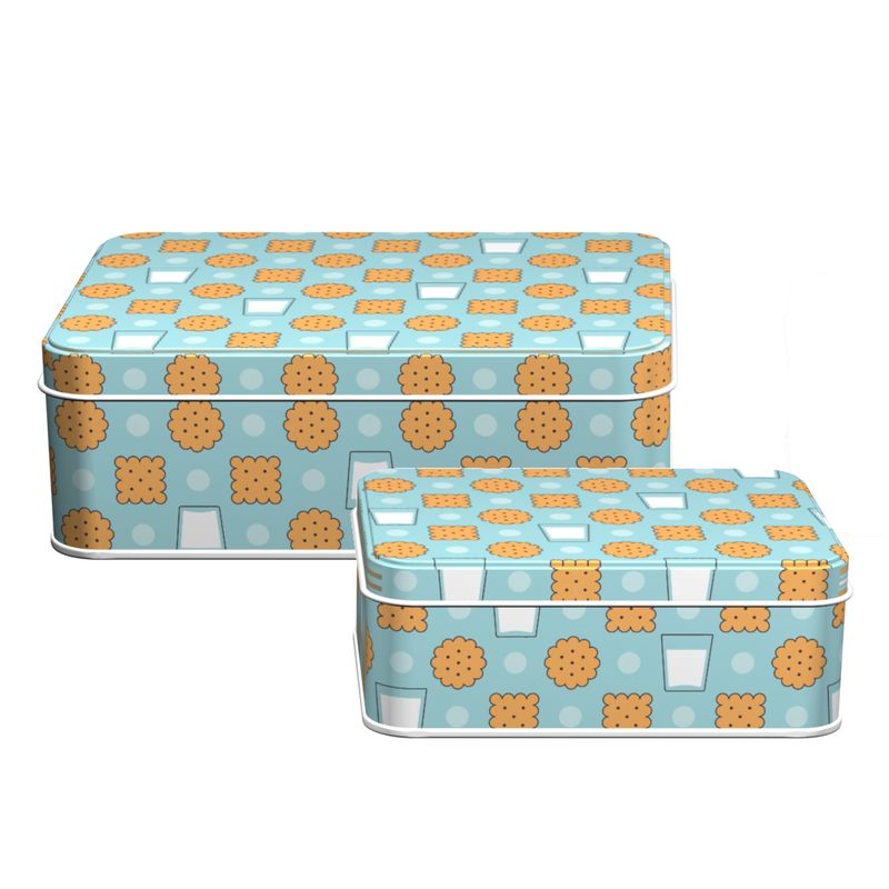 JUEGO DE 2 CAJAS METAL GALLETAS