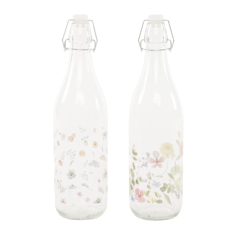 JUEGO DE 2 BOTELLA 1L FLORES