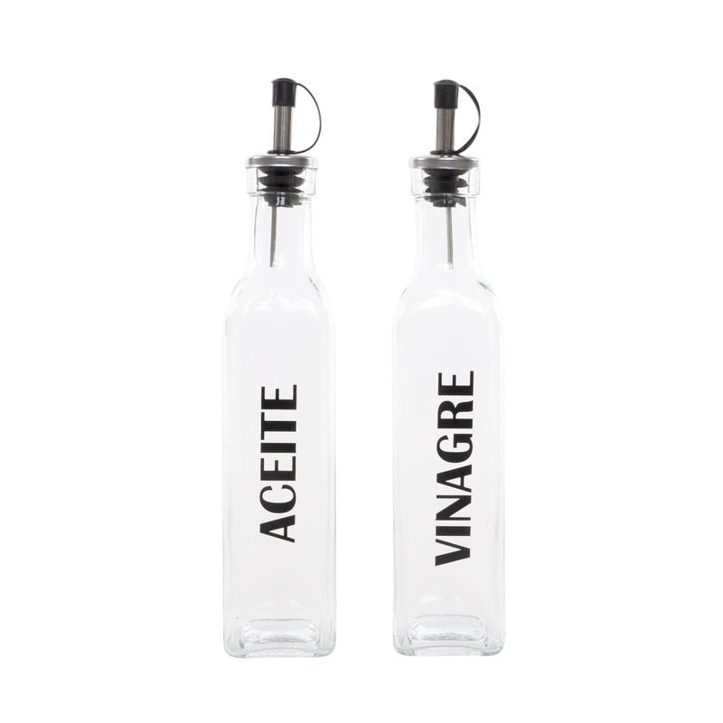 JUEGO DE 2 ACEITERA 500ML ACEITE / VINAGRE