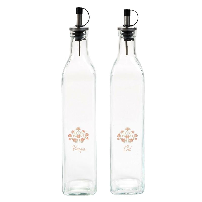 JUEGO DE 2 ACEITERA 500ML FLORES