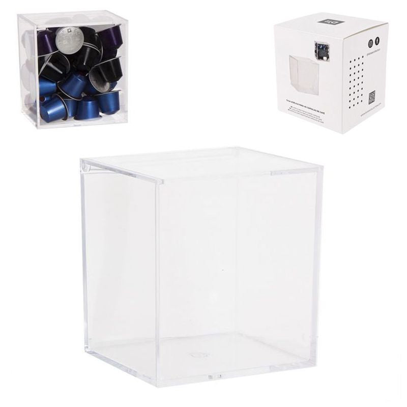CAJA ACRILICO PARA 40 CAPSULAS CAFE