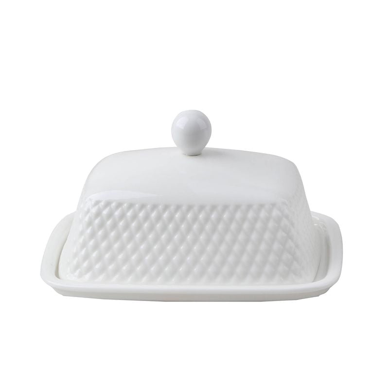MANTEQUILLERA PORCELANA GRABADA
