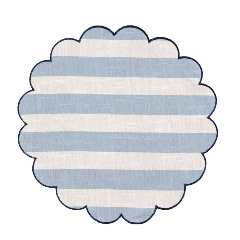 INDIVIDUAL 38CM ONDAS RAYAS AZUL