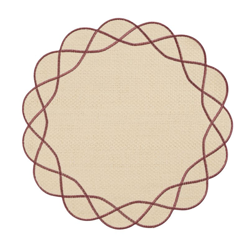 INDIVIDUAL 38CM ONDAS PESPUNTE BURDEOS