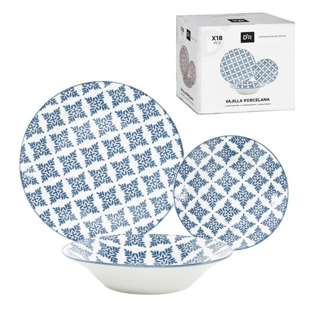 VAJILLA 18 PIEZAS AZUL