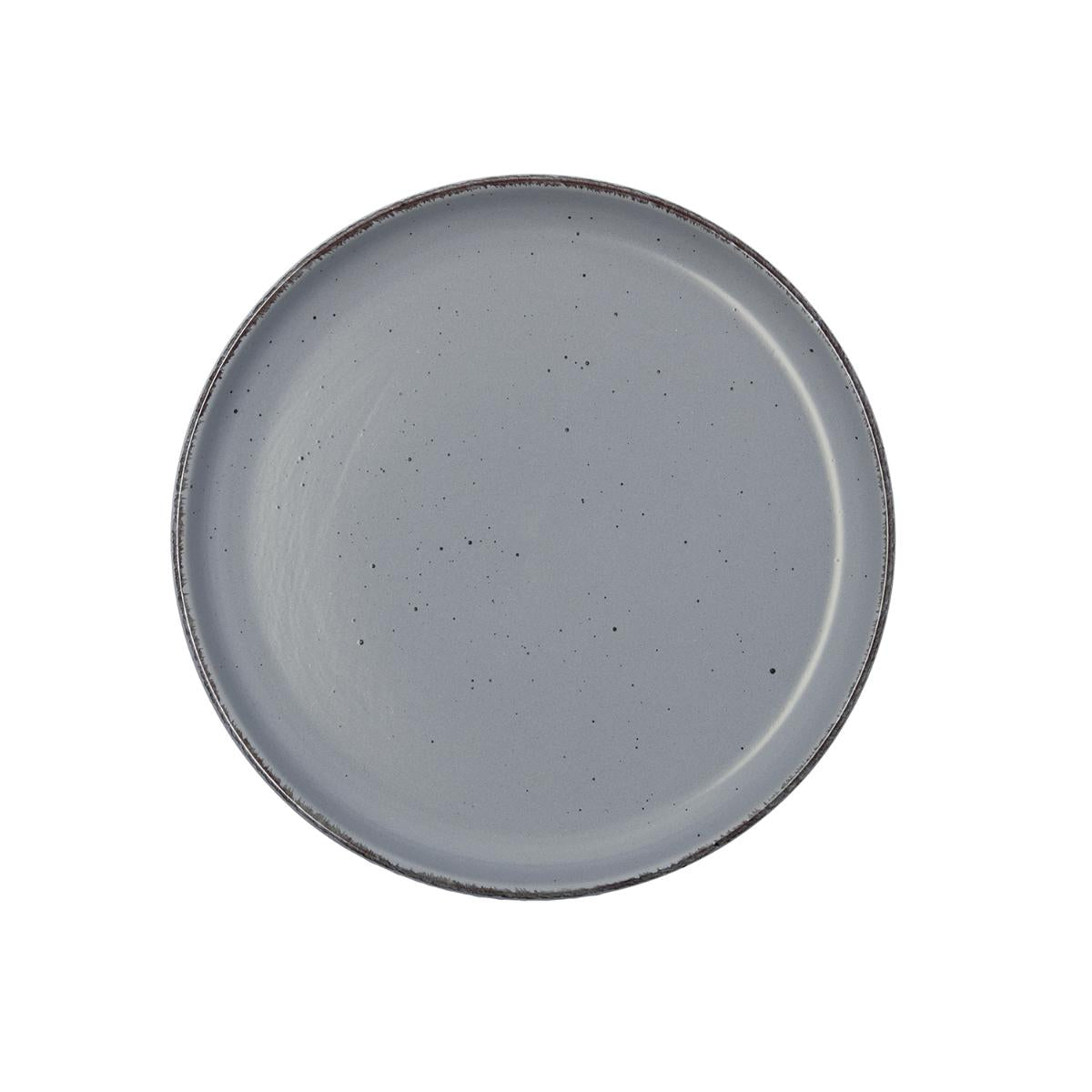 PLATO POSTRE EFECTO GASTADO GRIS