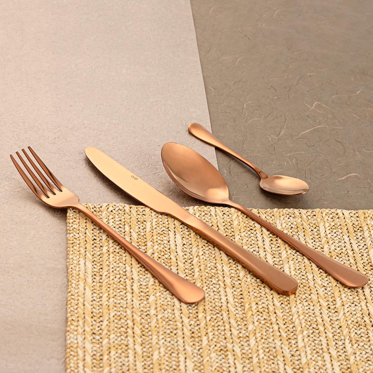 JUEGO 24 CUBIERTOS COBRE