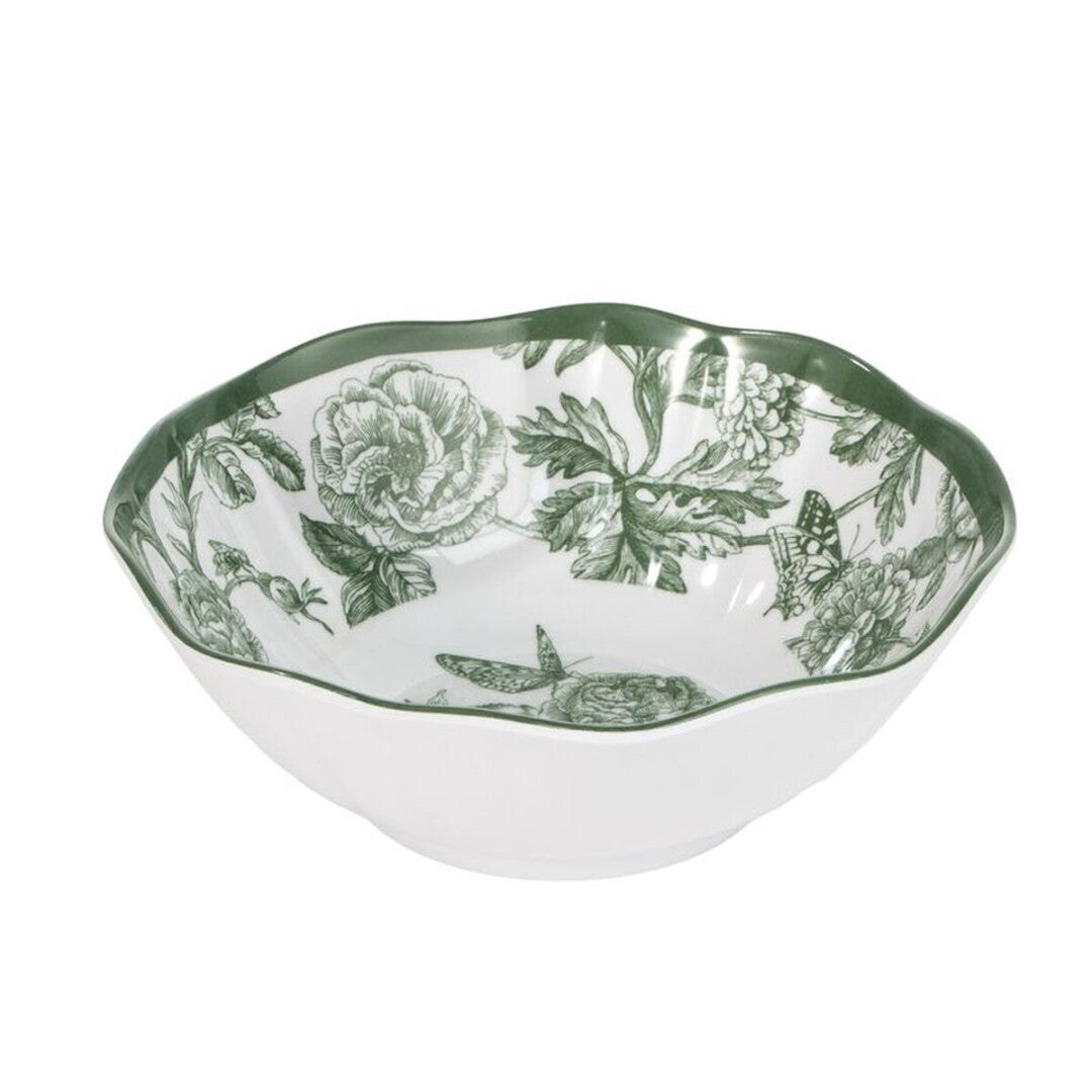 PLATO HONDO MELAMINA FLOR VERDE