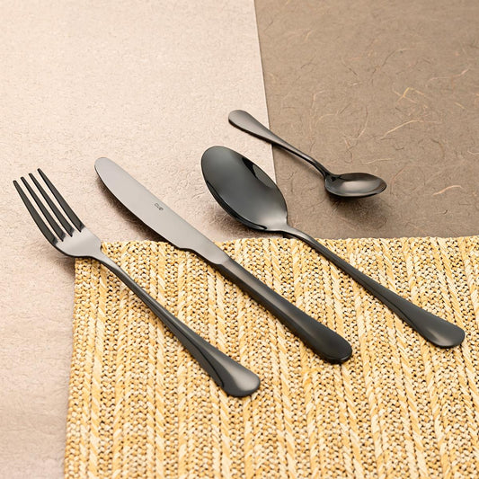 JUEGO 24 CUBIERTOS NEGRO