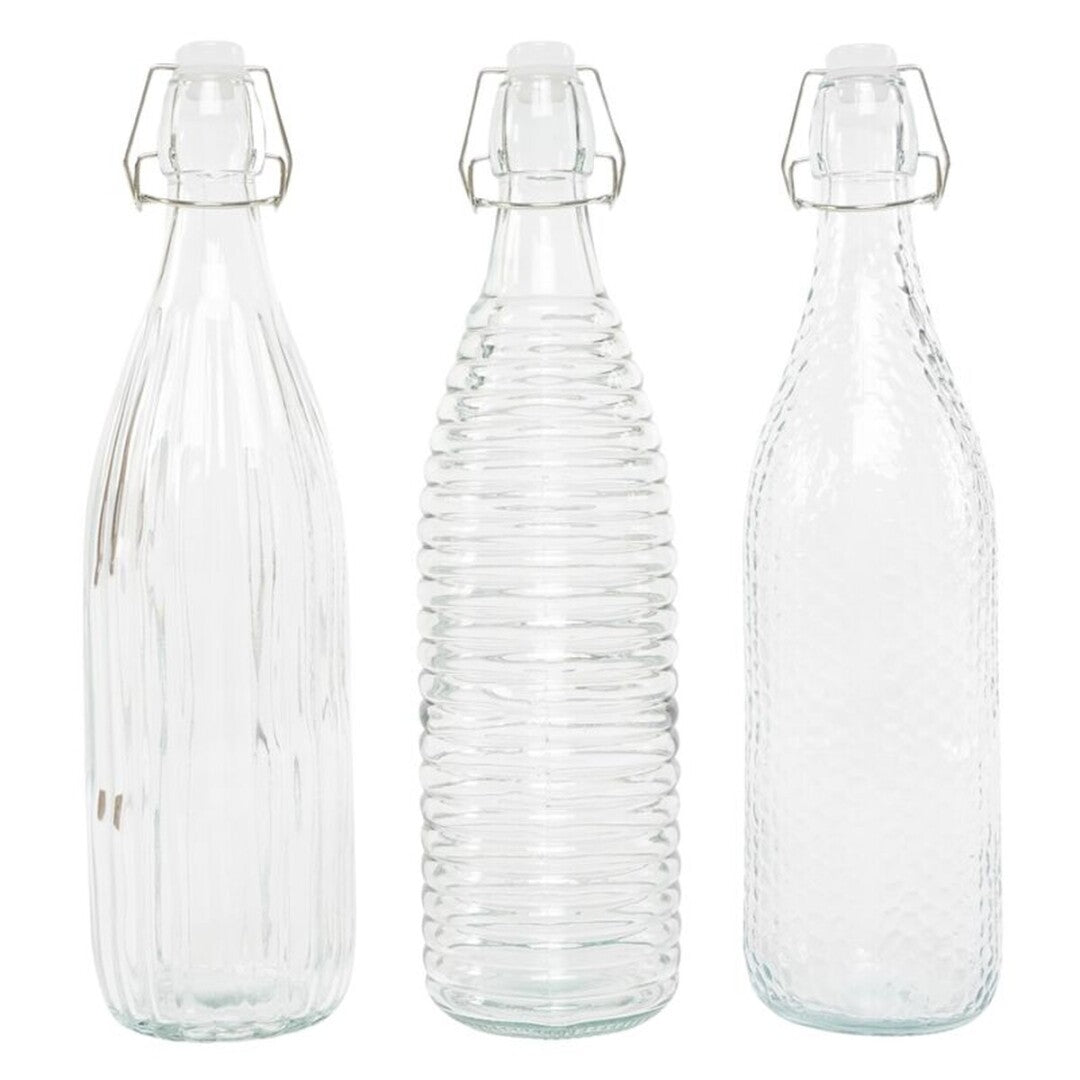 JUEGO DE 3 BOTELLA 1L TRANSPARENTE