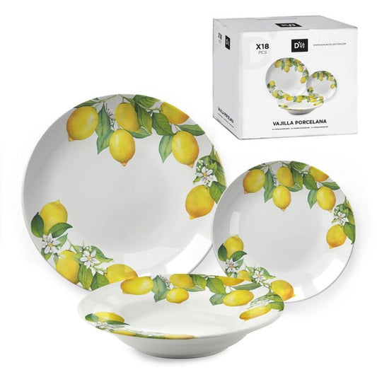VAJILLA 18 PIEZAS LIMONES