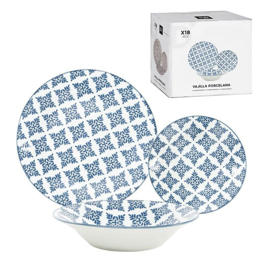 VAJILLA 18 PIEZAS AZUL