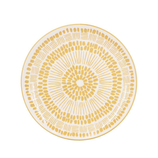 PLATO POSTRE 19CM ESTAMPADO AMARILLO