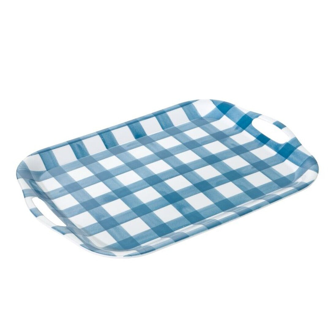 BANDEJA MELAMINA VICHY AZUL 41X29CM