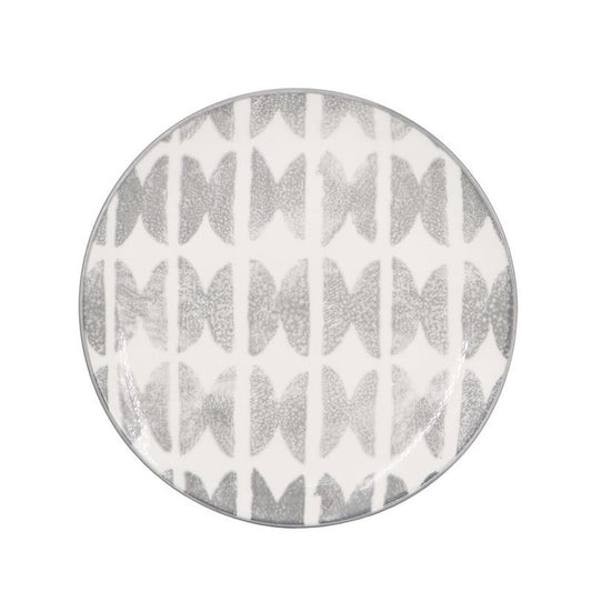PLATO POSTRE 19CM ESTAMPADO GRIS